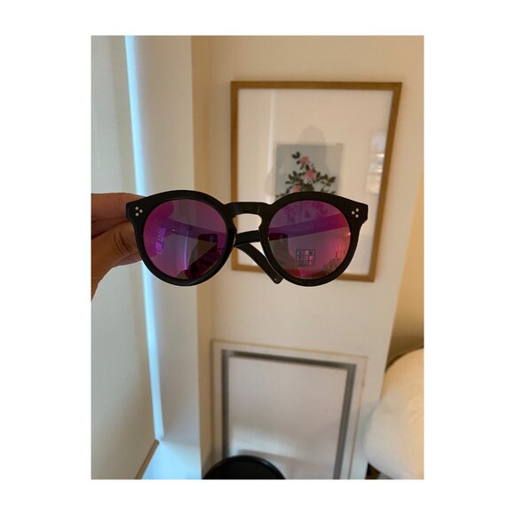 Illesteva Leonard 2 Black Glasses with Pink Mirror Lenses - Picture 7 of 7